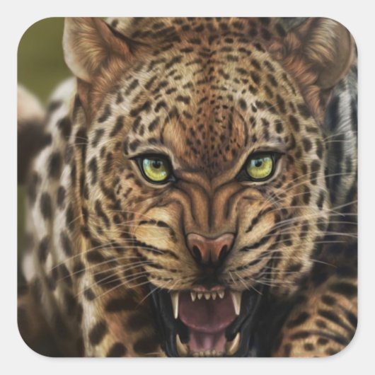 Cool Angry Leopard stickers (Voorkant)