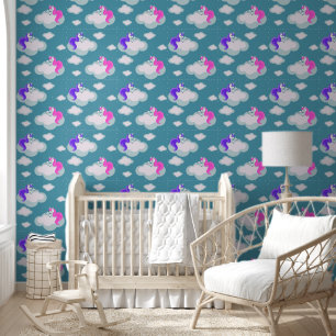 Cool Animal Pattern - Comic Eenhoorn 3 Behang