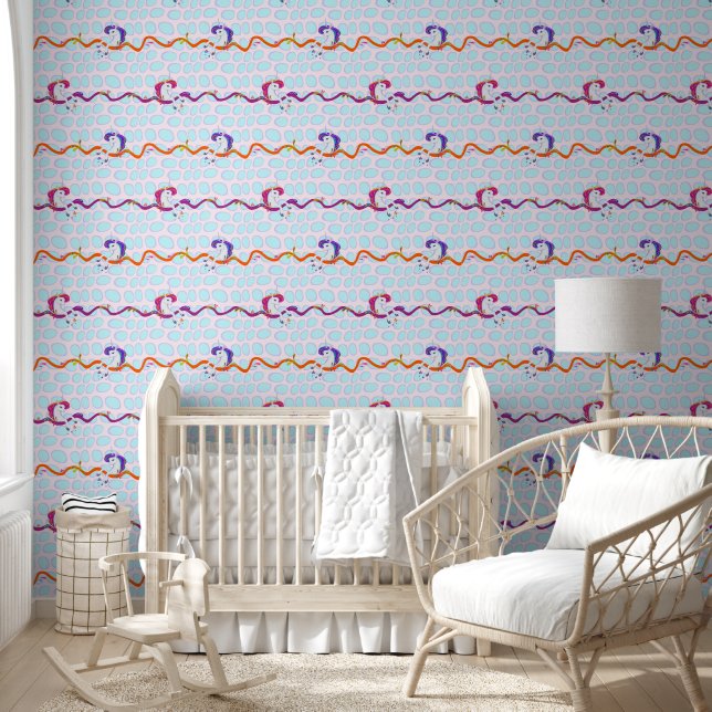 Cool Animal Pattern - Comic Eenhoorn 4 Behang (Kinderen)