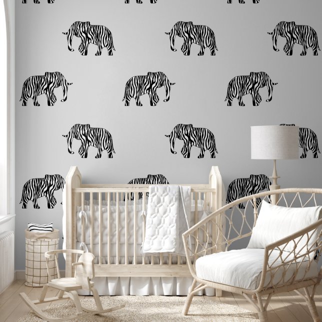 Cool Animal Pattern - Olifant 3 Behang (Kinderen)