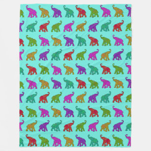 Cool Animal Pattern - Olifant 8 Fleece Deken