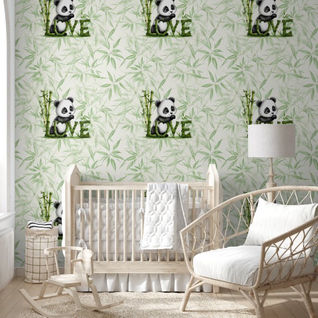Cool Animal Pattern - Schattigee Panda 2 Behang (Kinderen)