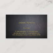 Cool Anneau or Monogramme Charbon noir Carte de vi (Dos)