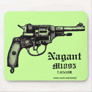 Cool antiek Nagant revolver grafisch mousepad Muismat