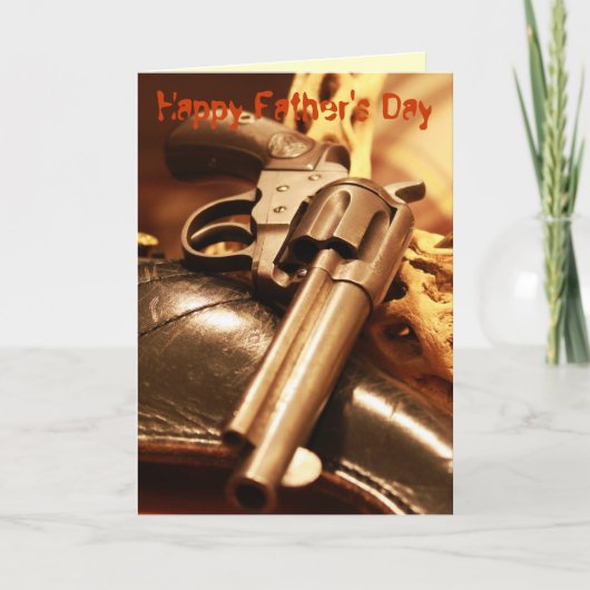 Cool antiek pistool Happy Vaderdag kaart (Voorkant)