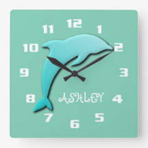 Cool Aqua Blauwe Dolfijn Monogram