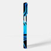 Cool Aqua en Black Liquid Wave Case-Mate iPhone Case (Achterkant / Rechts)