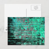 Cool Aqua en Gray Tribal Grunge Briefkaart (Voorkant / Achterkant)