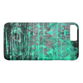 Cool Aqua en Gray Tribal Grunge Case-Mate iPhone Case (Achterkant (Horizontaal))