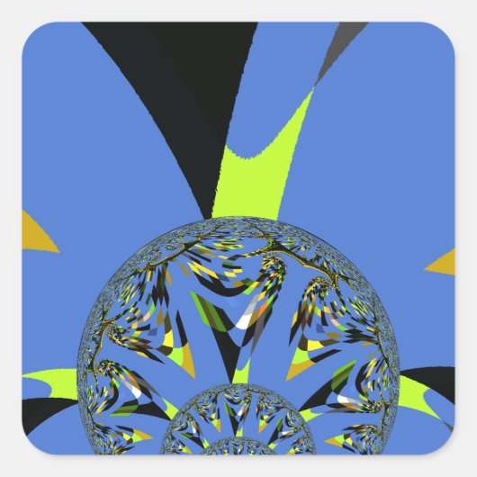 Cool Arches met Fractal Spheres Art Design Vierkante Sticker (Voorkant)