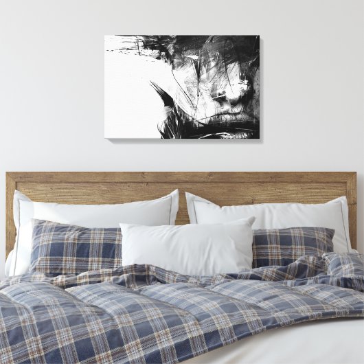 Cool Art Abstract zwart wit gezicht vrouw Canvas Afdruk (Insitu (Slaapkamer))