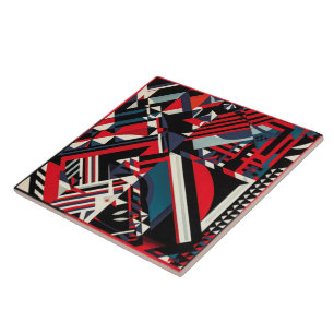 Cool art deco stijl keramische tegel tegeltje