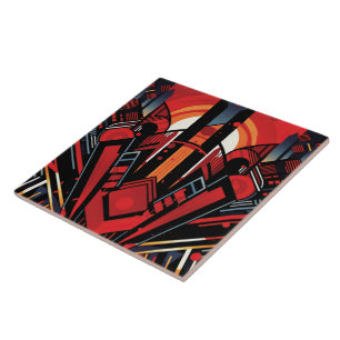 Cool art deco stijl tegeltje