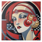 Cool art deco stijl tegeltje (Voorkant)