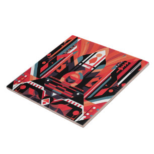 Cool art deco stijl tegeltje