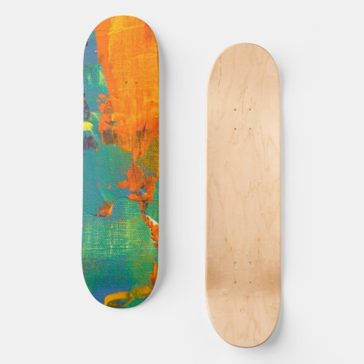 Cool Art Groen Sinaasappel geschilderd Skateboard (Voorkant)