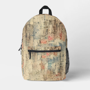 Cool art grunge achtergrond Oud hout rustiek patro Bedrukte Rugzak