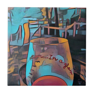Cool Artistisch wijnglas Tegeltje