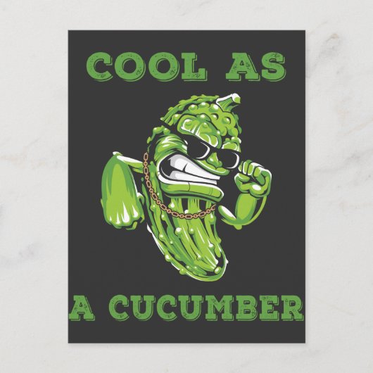 Cool as a Cucumber Gangster Pickle Vegetables Briefkaart (Voorkant)
