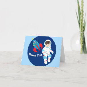 Cool Astronaut Rocket Shiket Kinder Hartelijk dank Bedankkaart