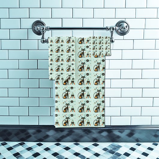 Cool Atomic Retro Chat vaisseau spatial Saturn Éto