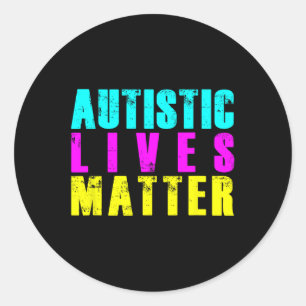 Cool Autistic Lives Autisme Bewustzijn Gift Ronde Sticker