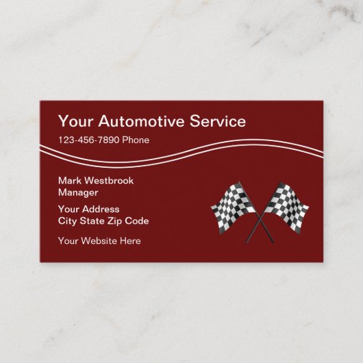 Cool Auto Racing Thema Visitekaartje (Voorkant)