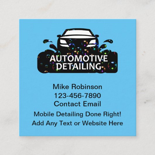 Cool Automotive Détail Carte de visite unique (Devant)