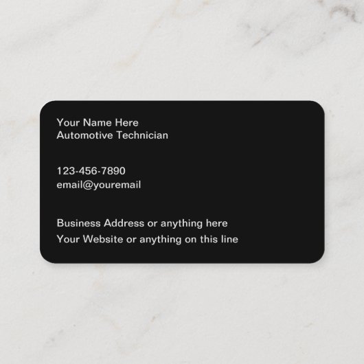 Cool Automotive Services Cartes de visite Design (Dos)