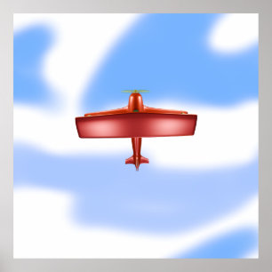 Cool Aventurier Volant Rouge Biplane Uproar Poster