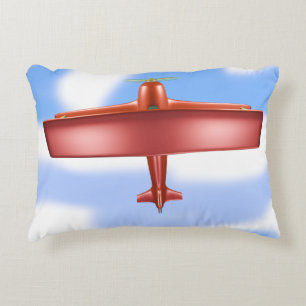 Cool Avontuurlijk Vliegend Rood Bi-Plane Accent Ku Kussen
