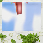 Cool Avontuurlijke Rode Biplane in Fun Kitchen Han Theedoek (Gevouwen)