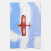 Cool Avontuurlijke Rode Biplane in Fun Kitchen Han Theedoek (Verticaal)