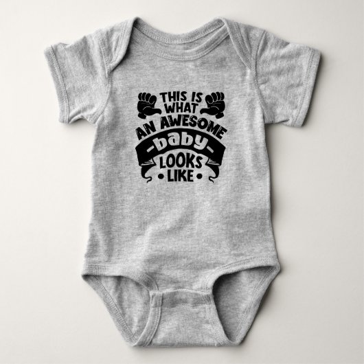 Cool awesome word art romper (Voorkant)