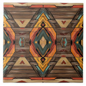 Cool Aztec faux hout Tegeltje (Voorkant)
