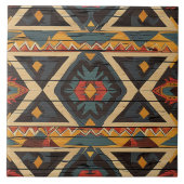 Cool Aztec faux hout Tegeltje (Voorkant)