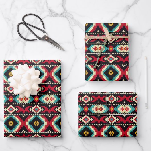 Cool Aztec Tribal Pattern Party Inpakpapier Vel (Voorkant)