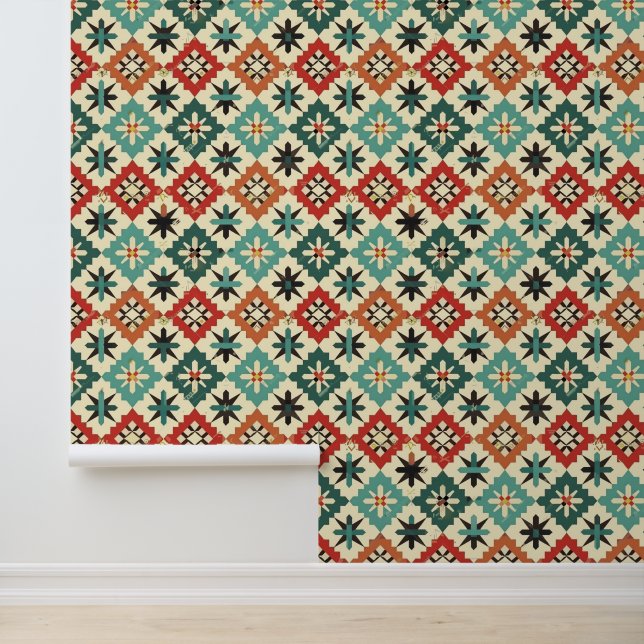 Cool Aztec Western tegelpatroon Wallpaper Behang (Applicatie)