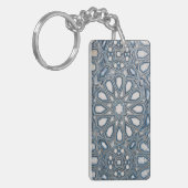 Cool Azure & White Mediterranean Tile Sleutelhanger (Voorkant Links)