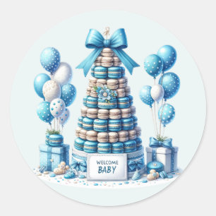 Cool baby jongen douche zoet ronde sticker
