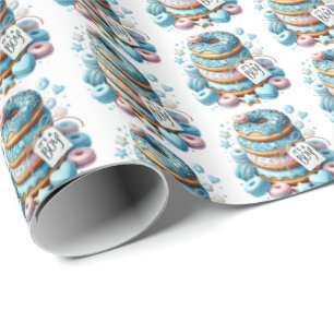 Cool baby jongens donut baby shower betegeld cadeaupapier