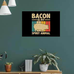 Cool Bacon Mannen Vrouwen Kinder Bacon Varkensvark Poster