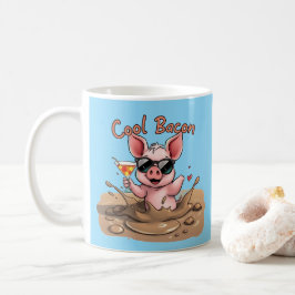 "Cool Bacon" Piglet in Sunglasses Koffiemok