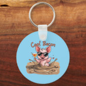 "Cool Bacon" Piglet in Sunglasses Sleutelhanger (Voorkant)