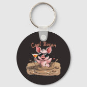 "Cool Bacon" Piglet in Sunglasses Sleutelhanger (Voorkant)