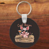 "Cool Bacon" Piglet in Sunglasses Sleutelhanger (Voorkant)