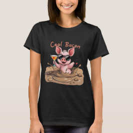 "Cool Bacon" Piglet in Sunglasses T-shirt