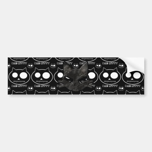 Cool Bad Kat Skulls Gothic Bumpersticker (Voorkant)