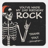 Cool Bad Two Het Bone Halloween 2e Verjaardagsfees Vierkante Sticker (Voorkant)