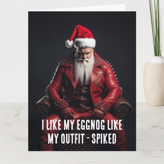 Cool Badass Sinterklaas - Spiked Eggnog Spiked Out Kaart (Voorkant)
